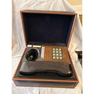 Vintage Deco-Tel Personal Telephone Wood‎ Chest Push Button Mid Century Modern